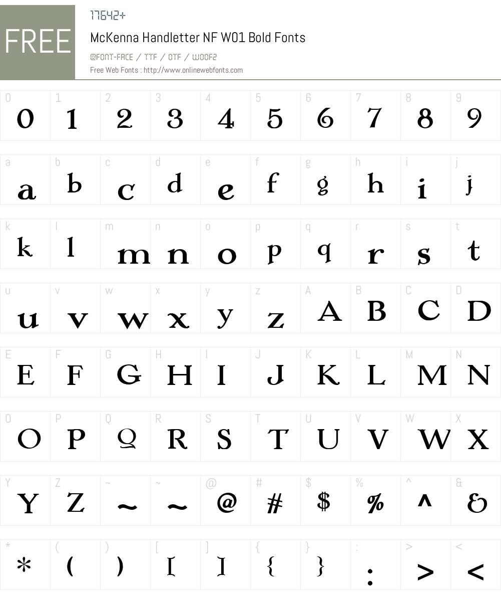 McKennaHandletterNFW01-Bold Font Screenshots