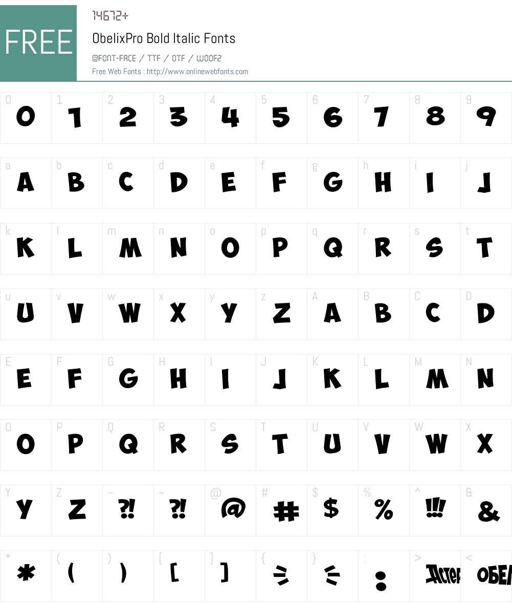 ObelixPro Font Screenshots