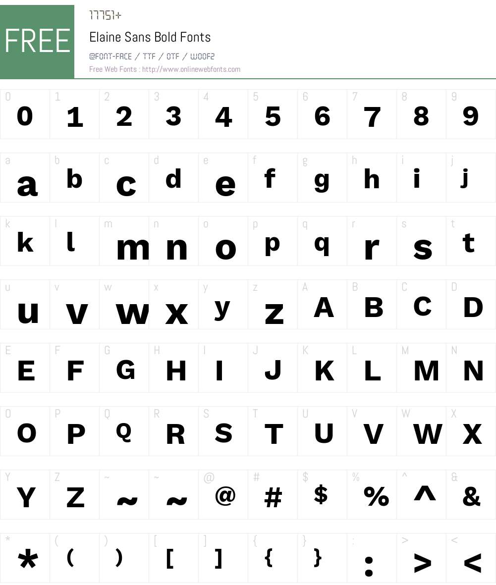Elaine Sans Font Screenshots