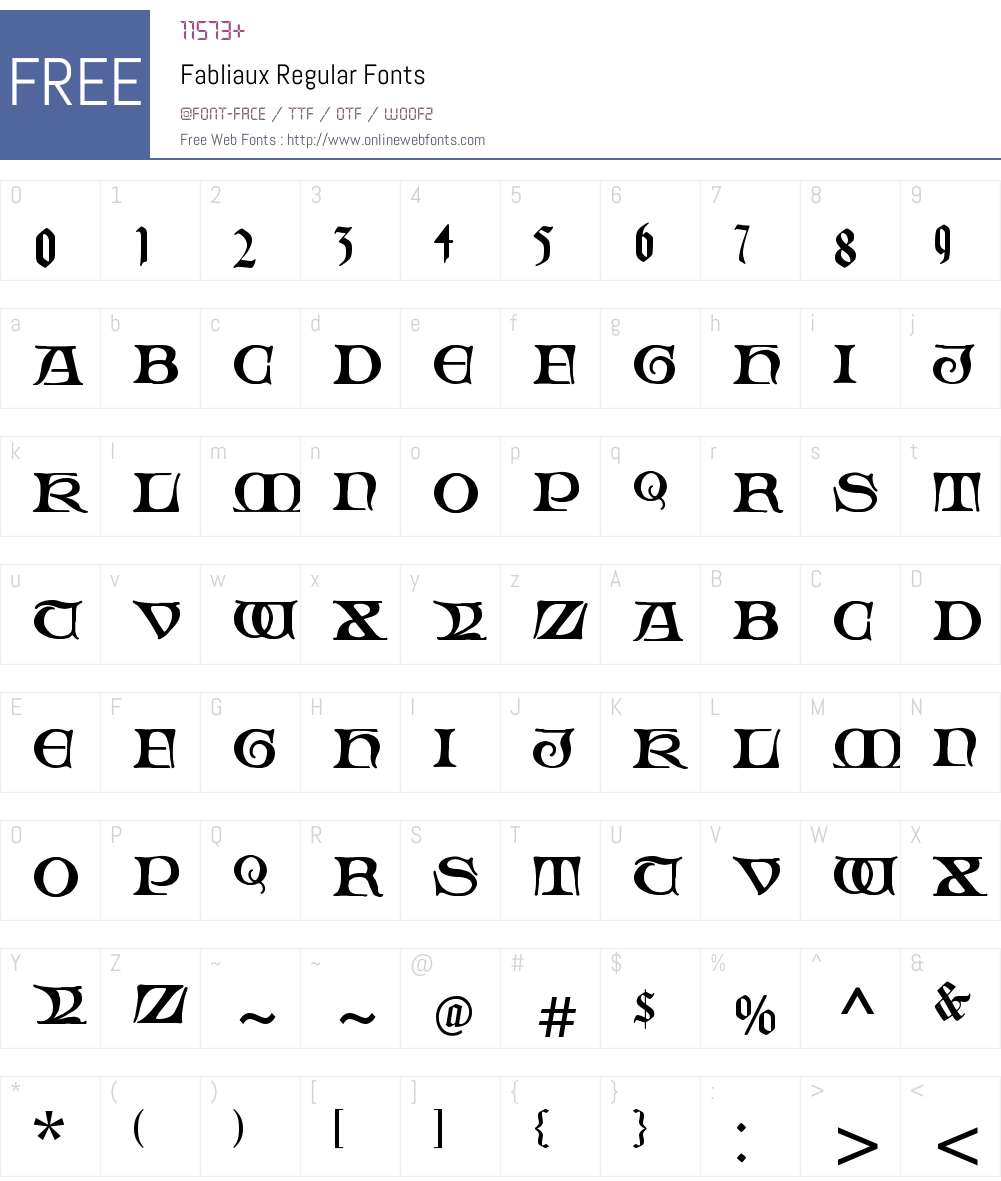 Fabliaux Font Screenshots