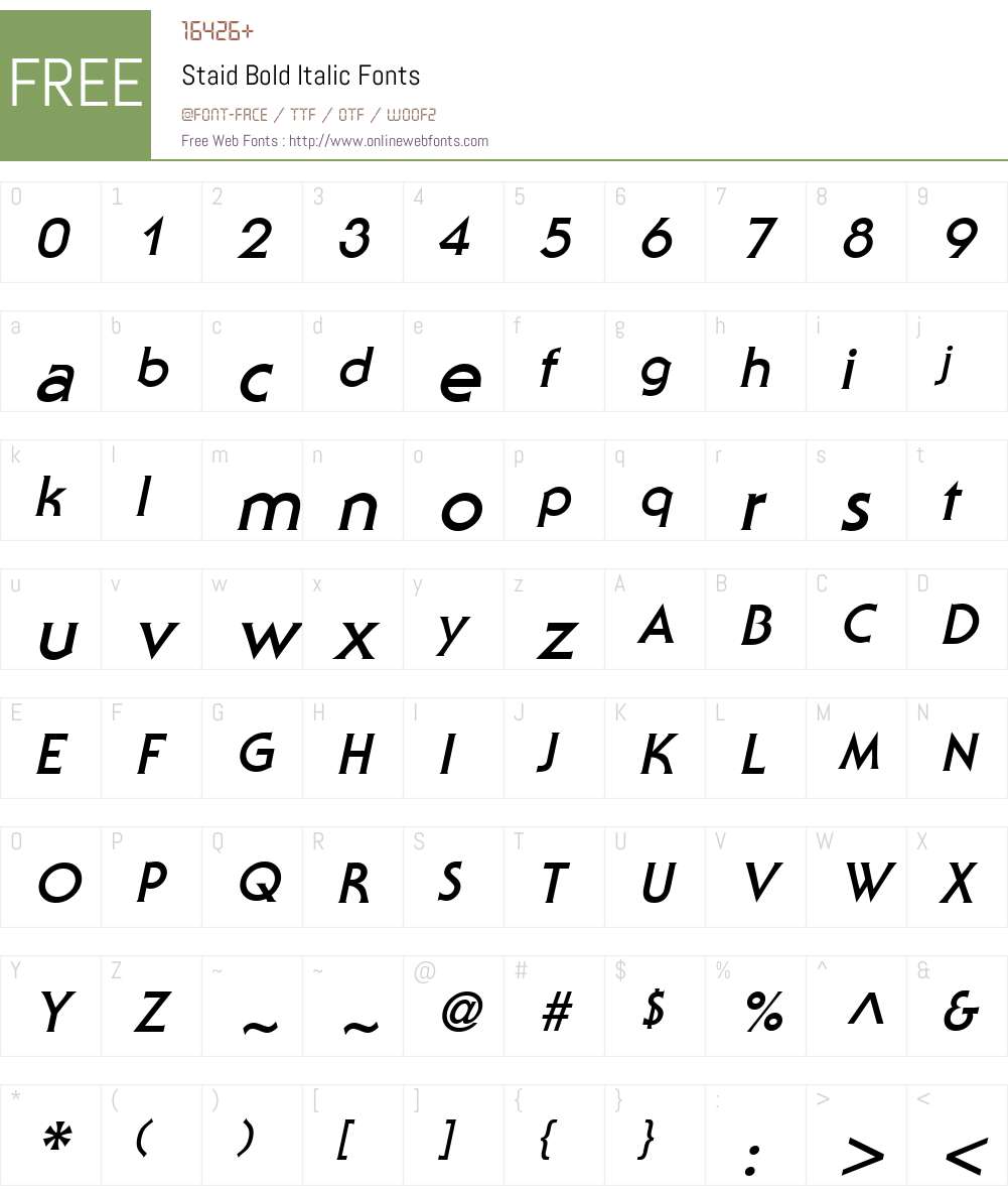 Staid Font Screenshots