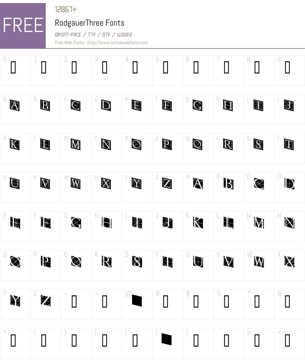 RodgauerThree Font Screenshots