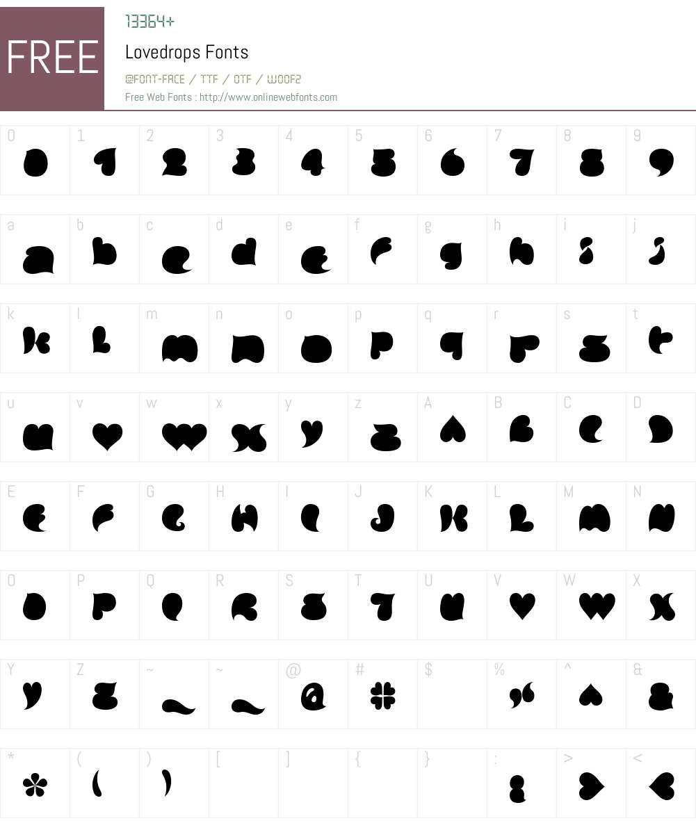 Lovedrops Font Screenshots