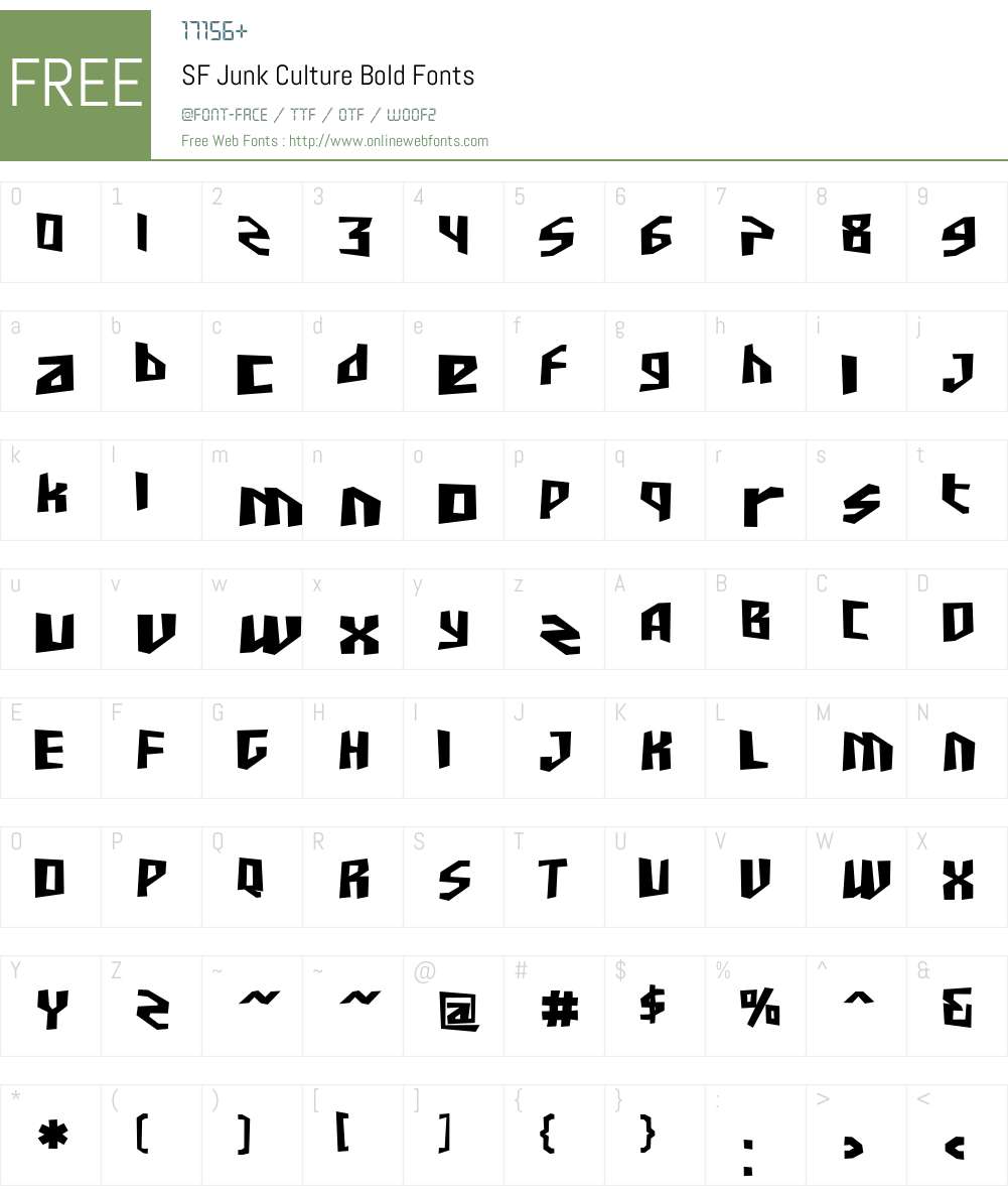 SF Junk Culture Font Screenshots