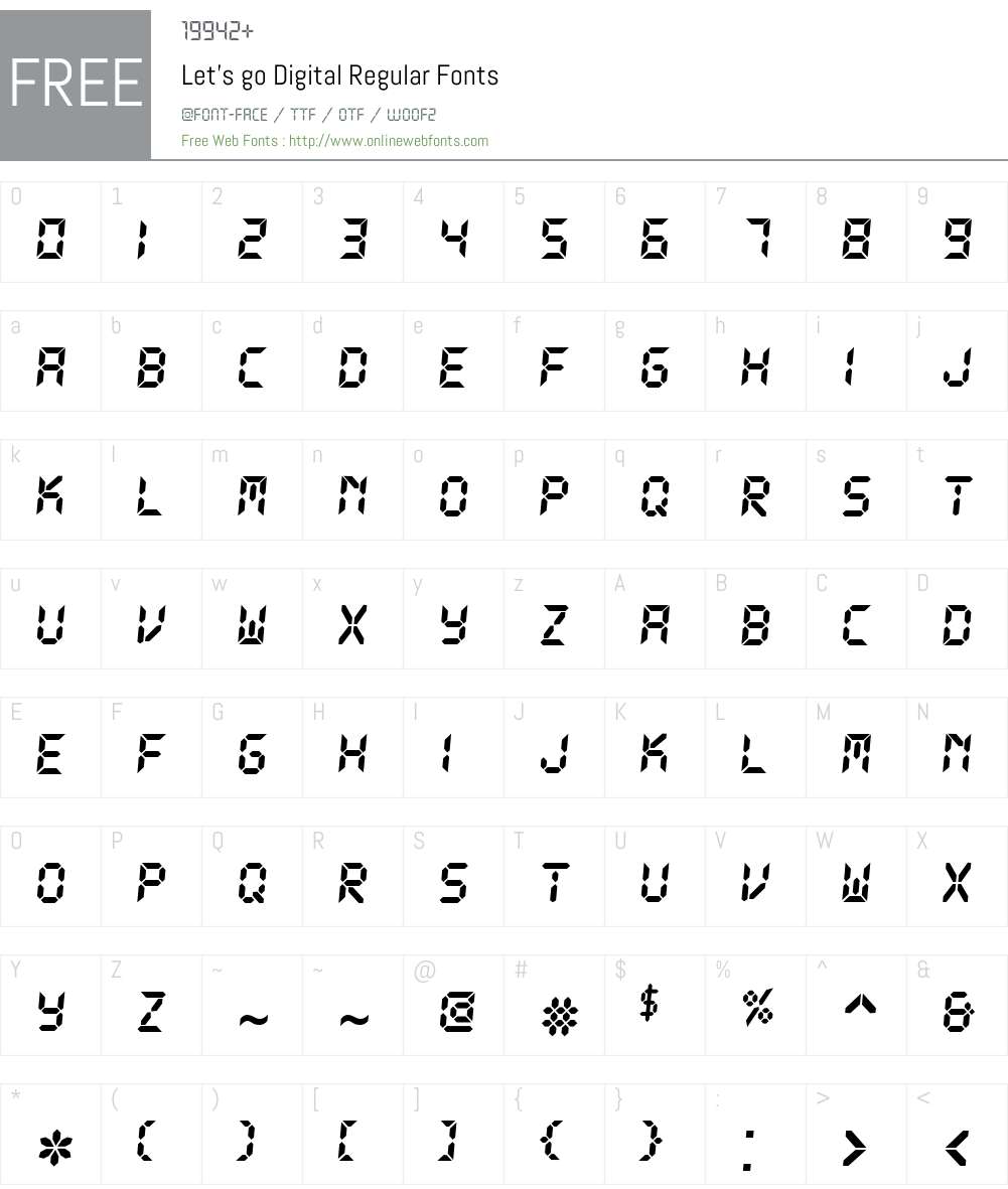 Let's go Digital Font Screenshots