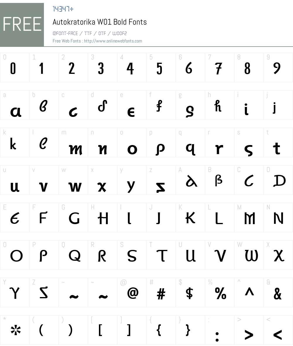 AutokratorikaW01-Bold Font Screenshots