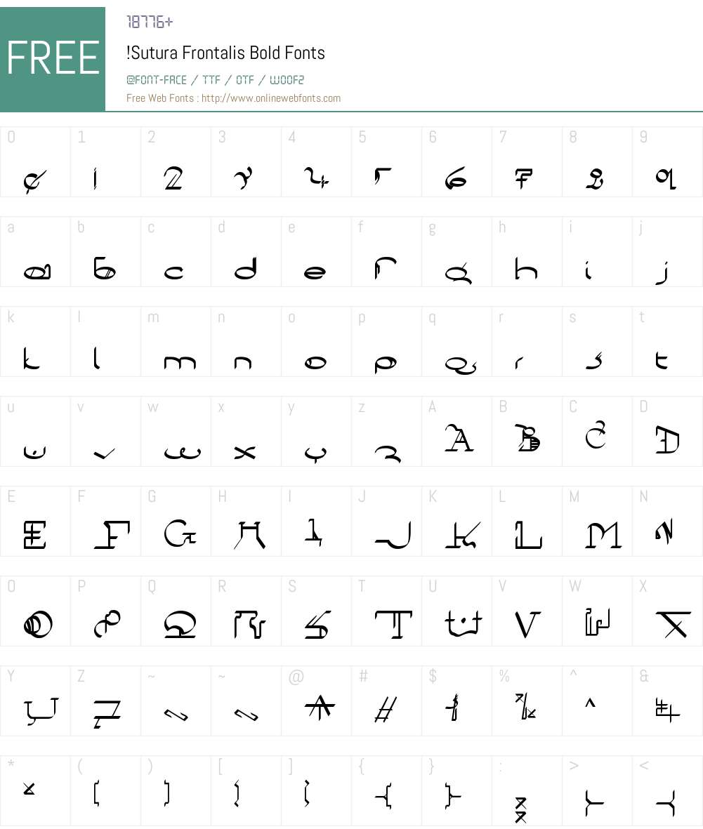 !Sutura Frontalis Font Screenshots