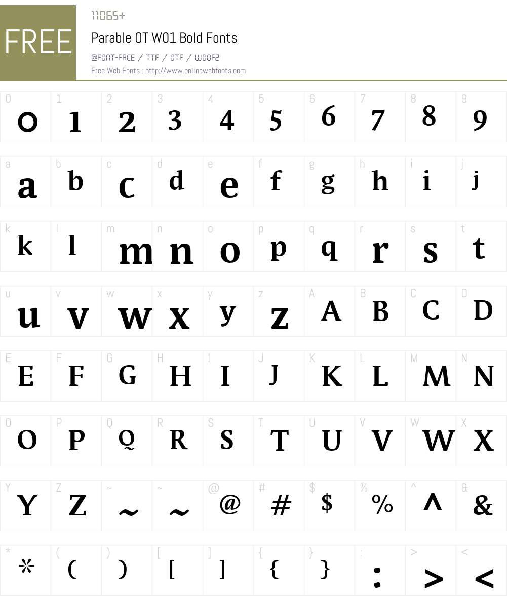 FF Parable Font Screenshots