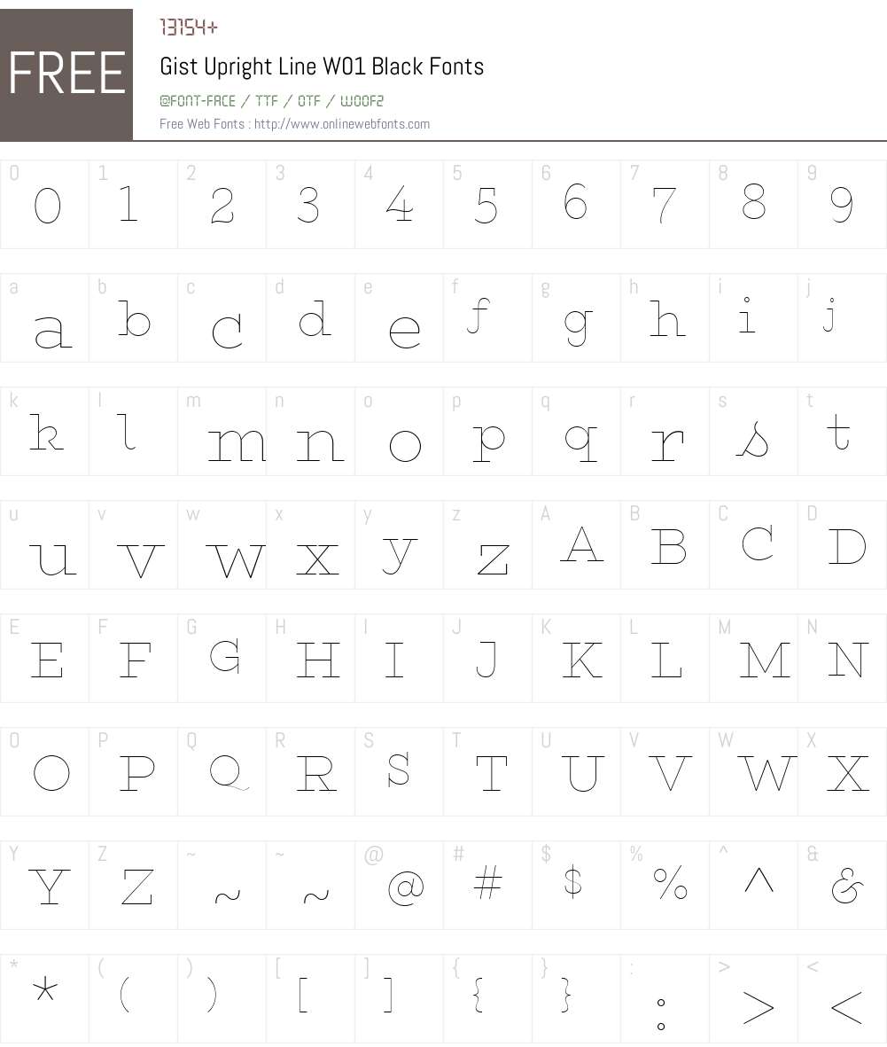 Gist Font Screenshots