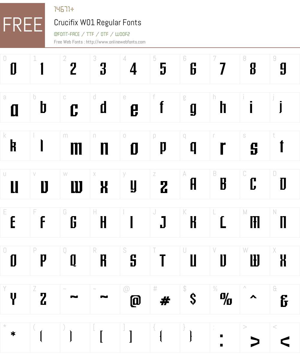 CrucifixW01-Regular Font Screenshots