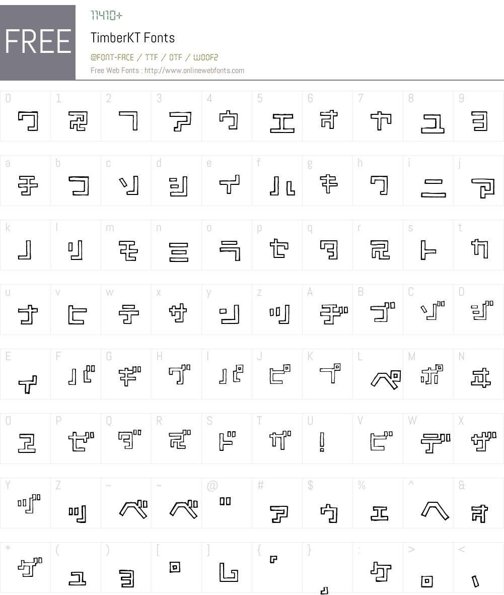 TimberKT Font Screenshots