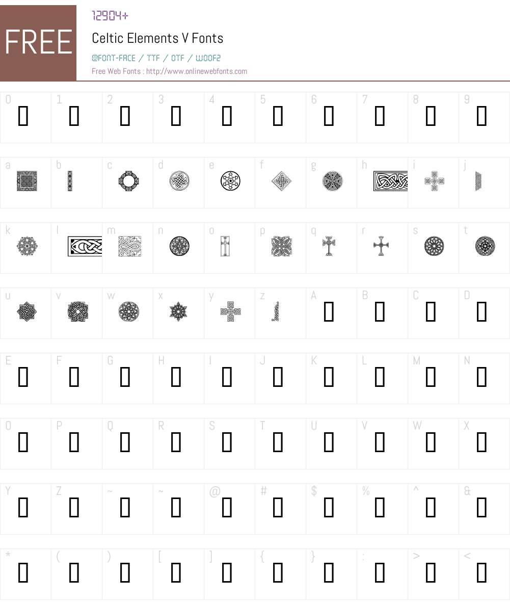 Celtic Elements V Font Screenshots