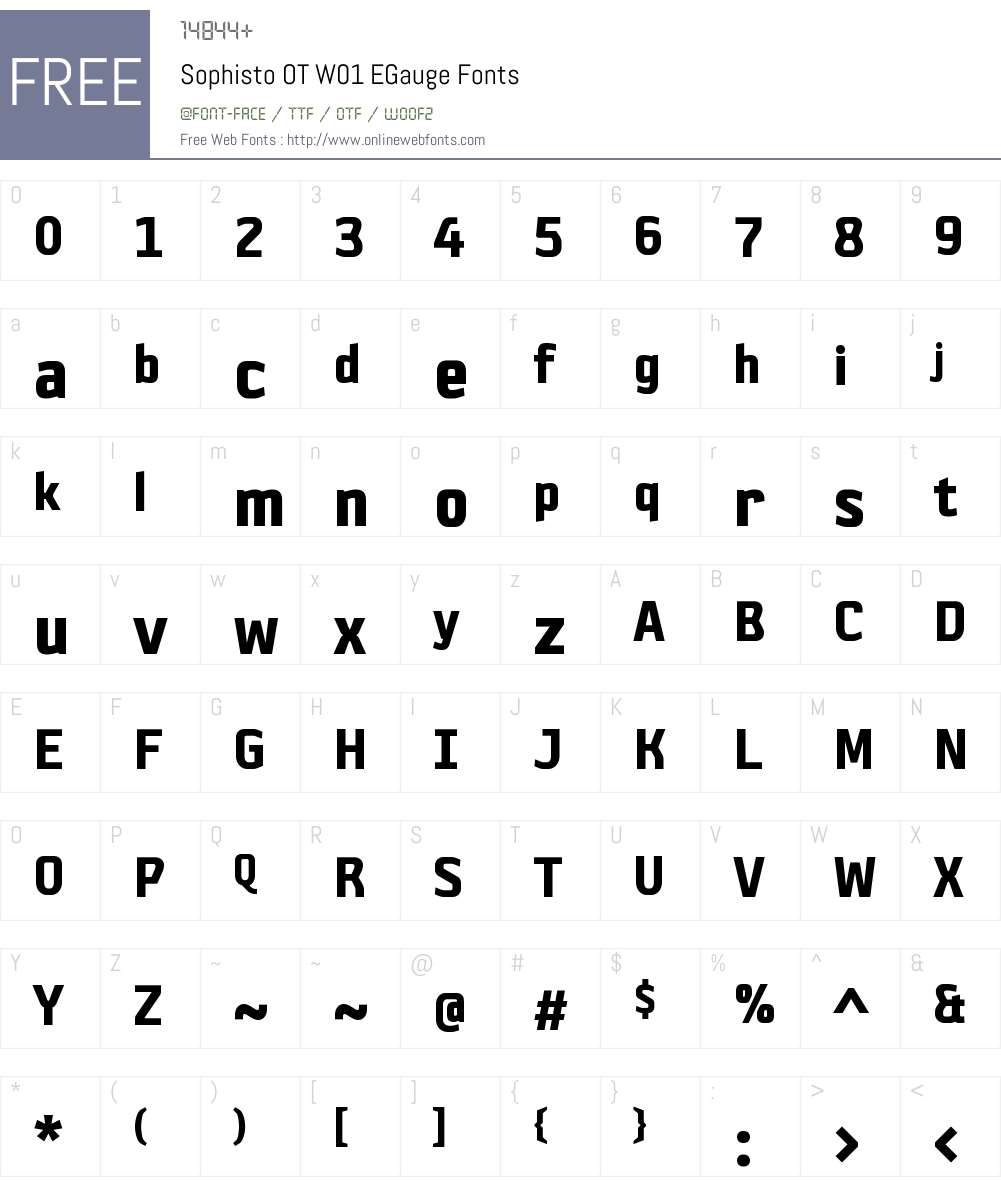 SophistoOTW01-EGauge Font Screenshots