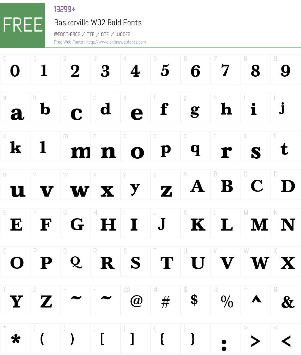 Baskerville Font Screenshots