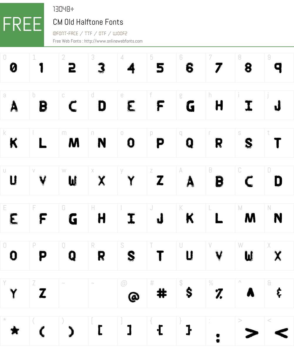 CM Old Halftone Font Screenshots