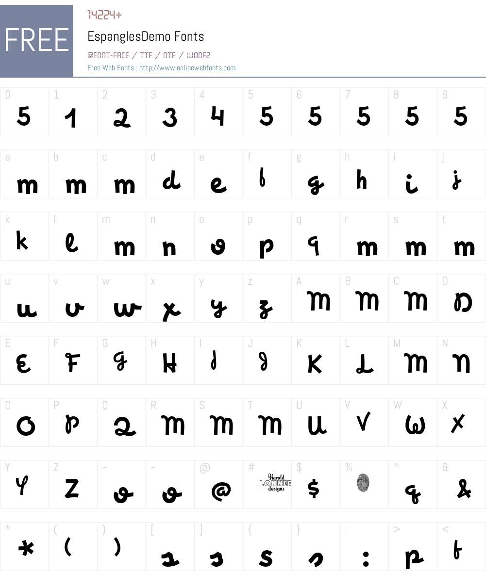 EspanglesDemo Font Screenshots