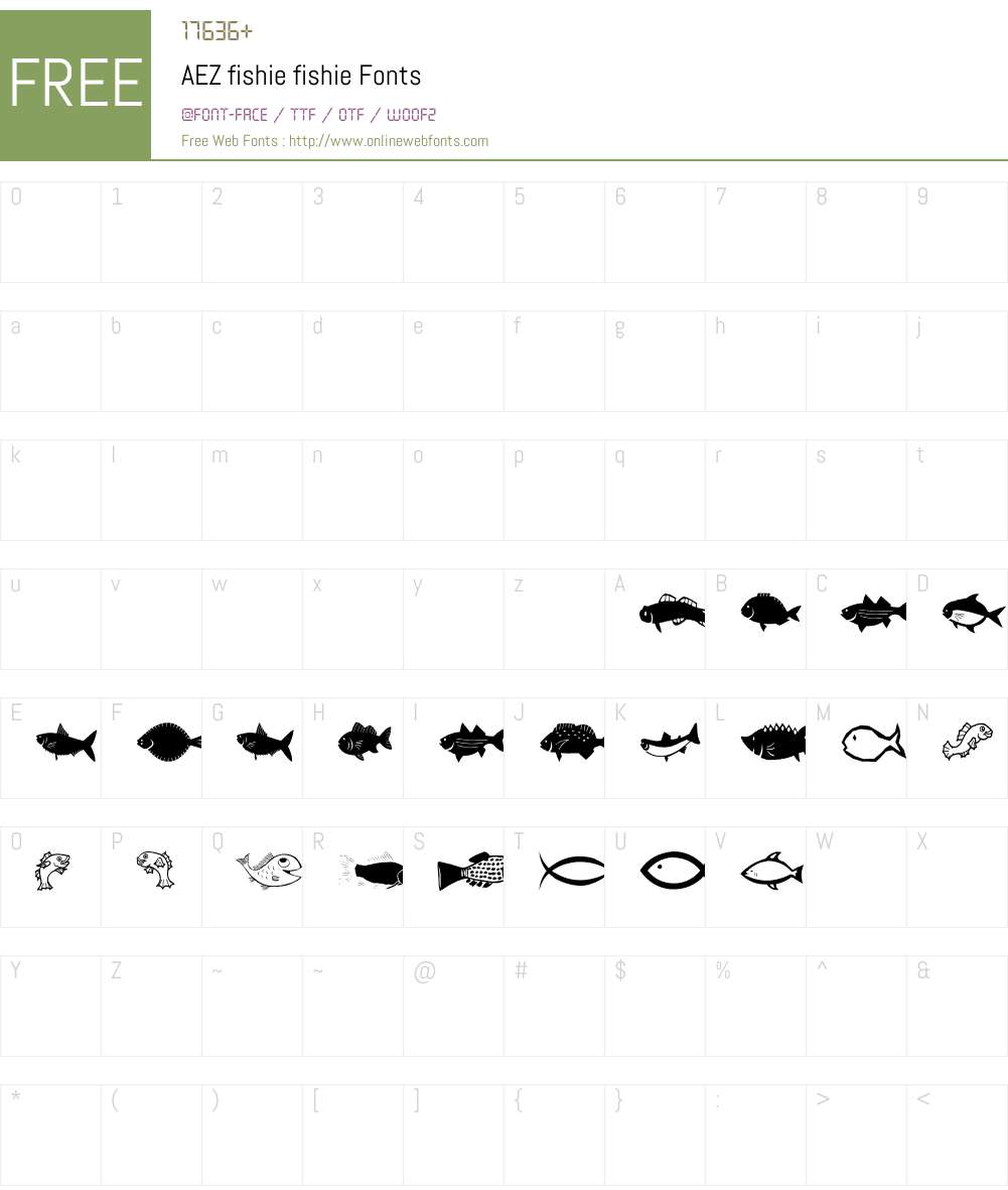 AEZ fishie fishie Font Screenshots