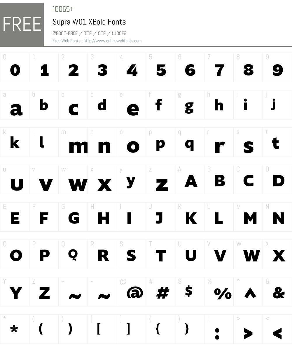 SupraW01-XBold Font Screenshots
