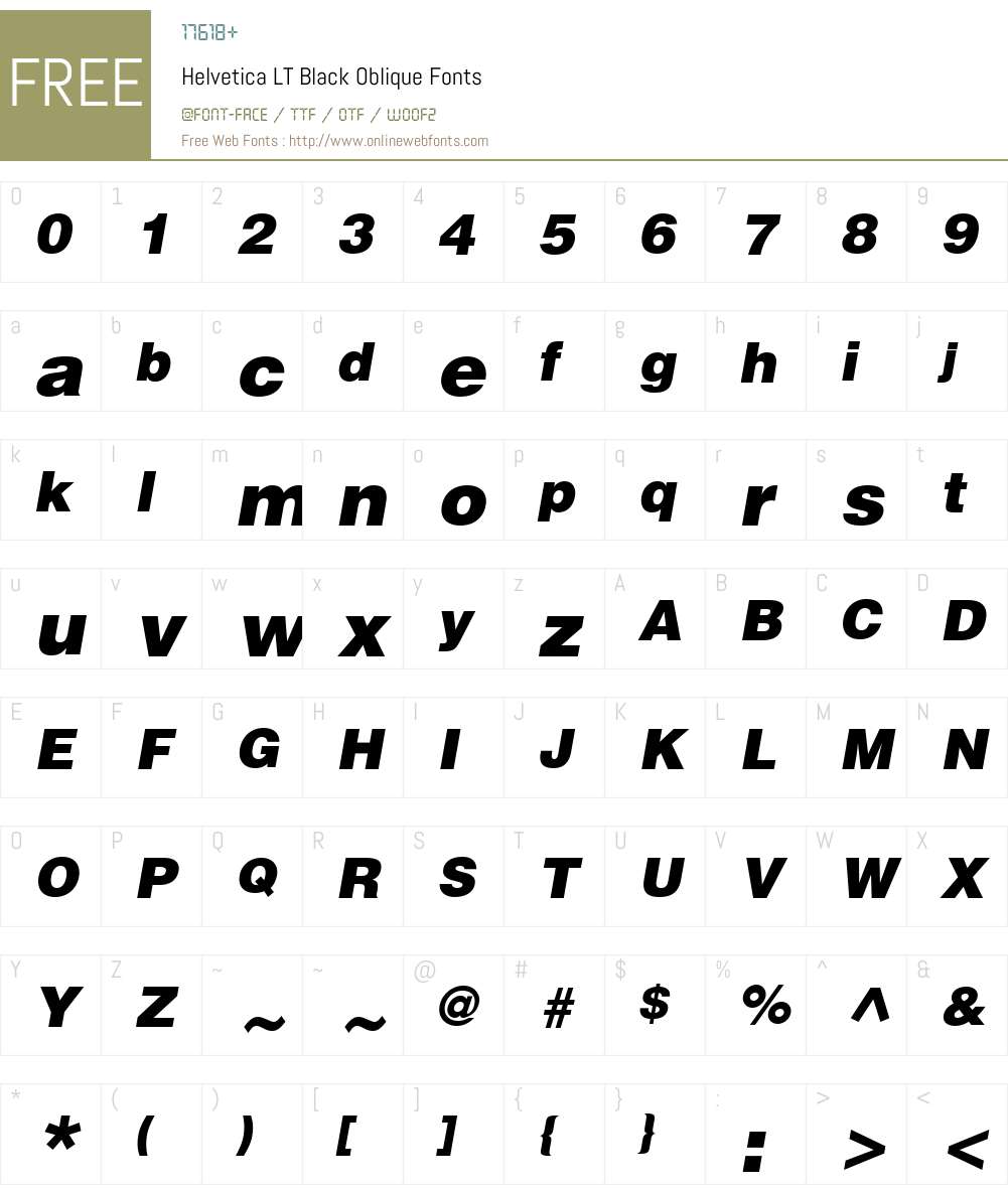 Helvetica LT Black Font Screenshots