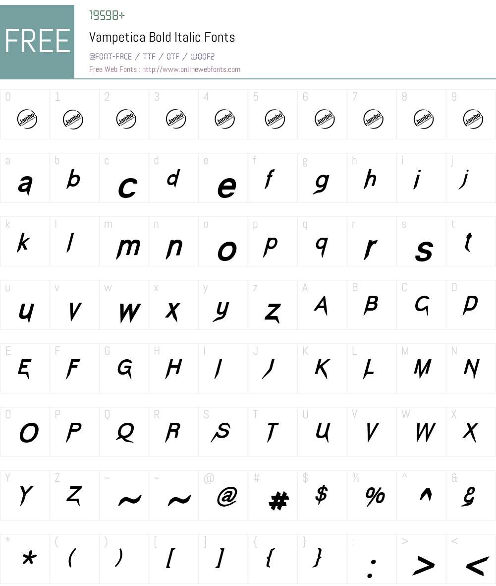 Vampetica Font Screenshots