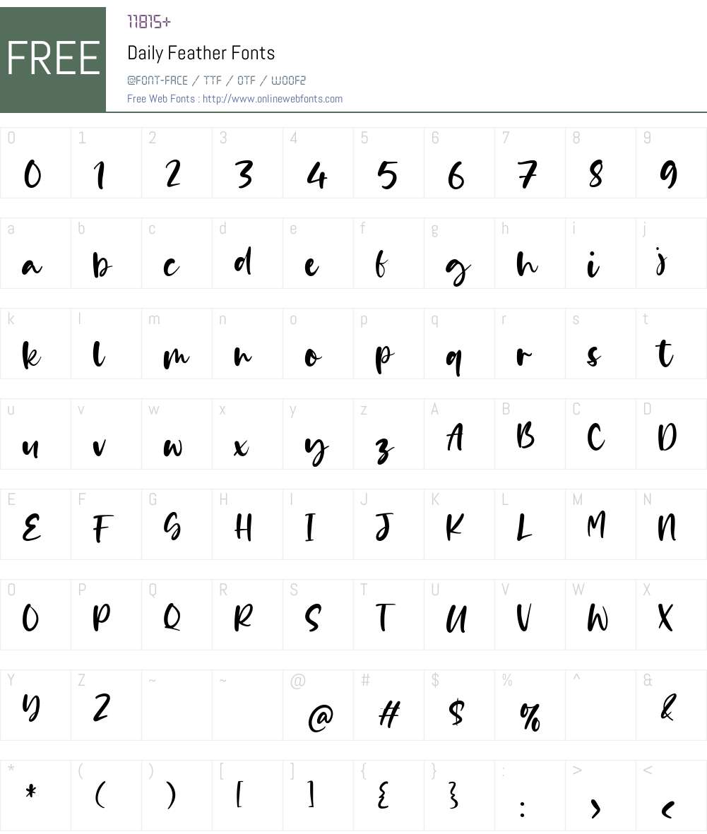 Daily Feather Font Screenshots