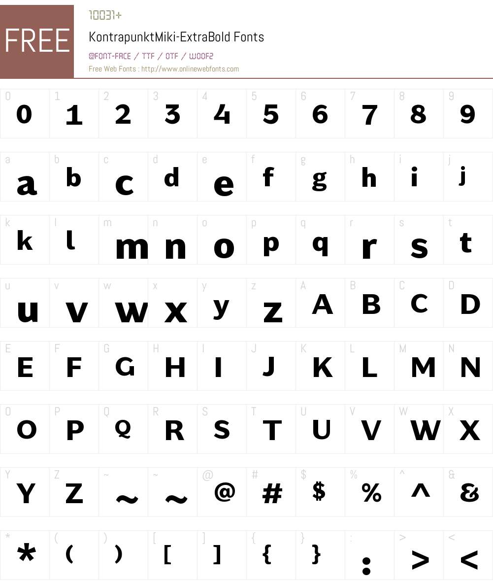 Kontrapunkt Miki ExtraBold Font Screenshots