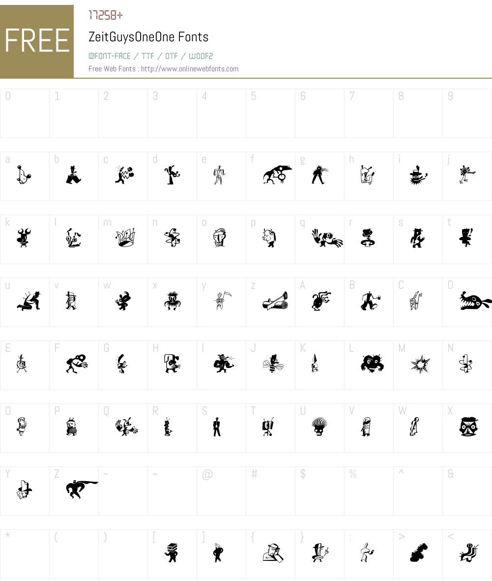 ZeitGuysOne Font Screenshots
