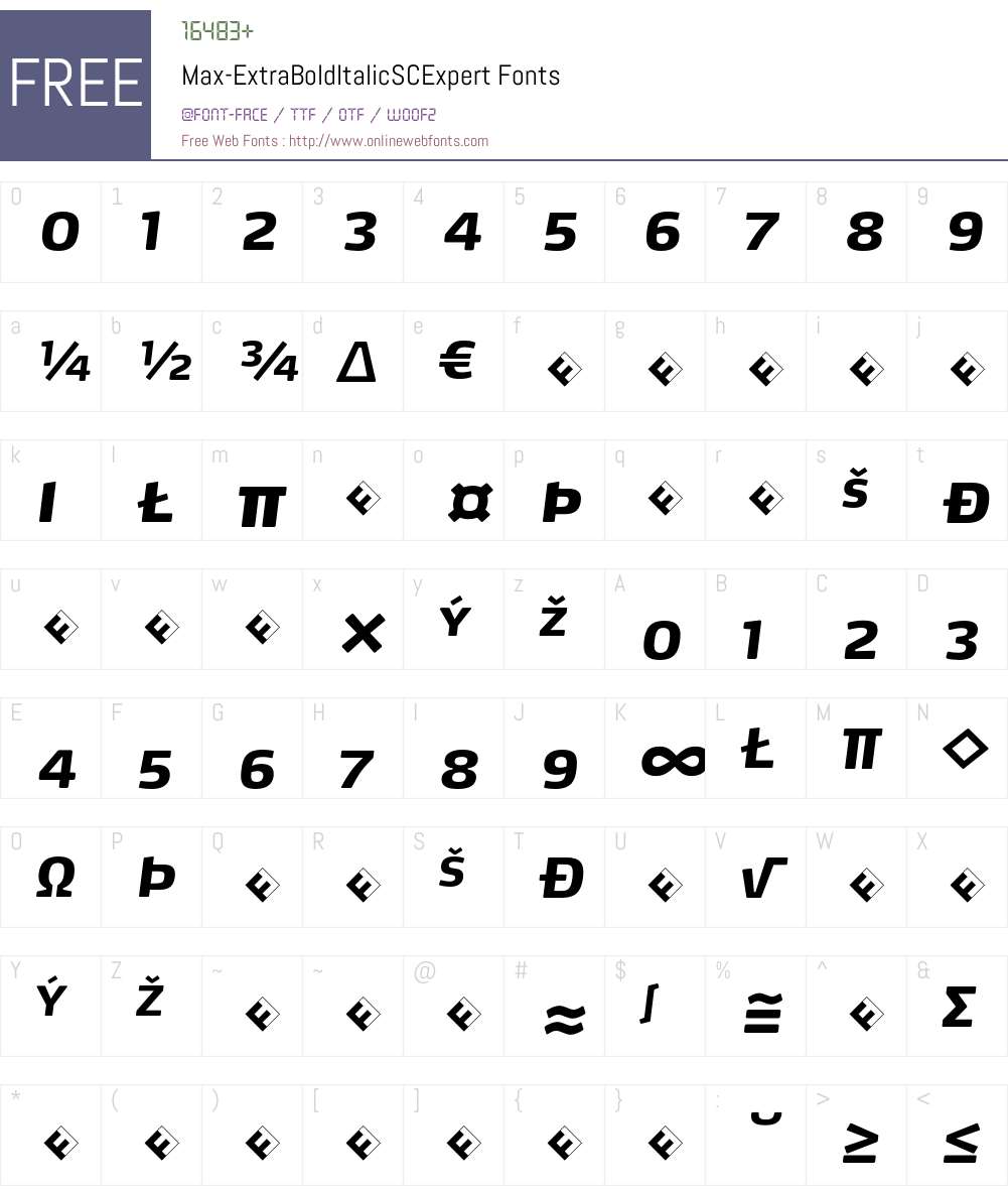Max-ExtraBoldItalicSCExpert Font Screenshots
