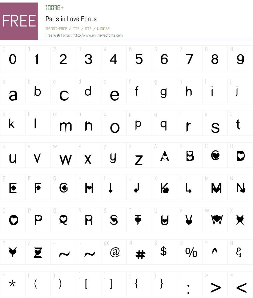 Paris in Love Font Screenshots