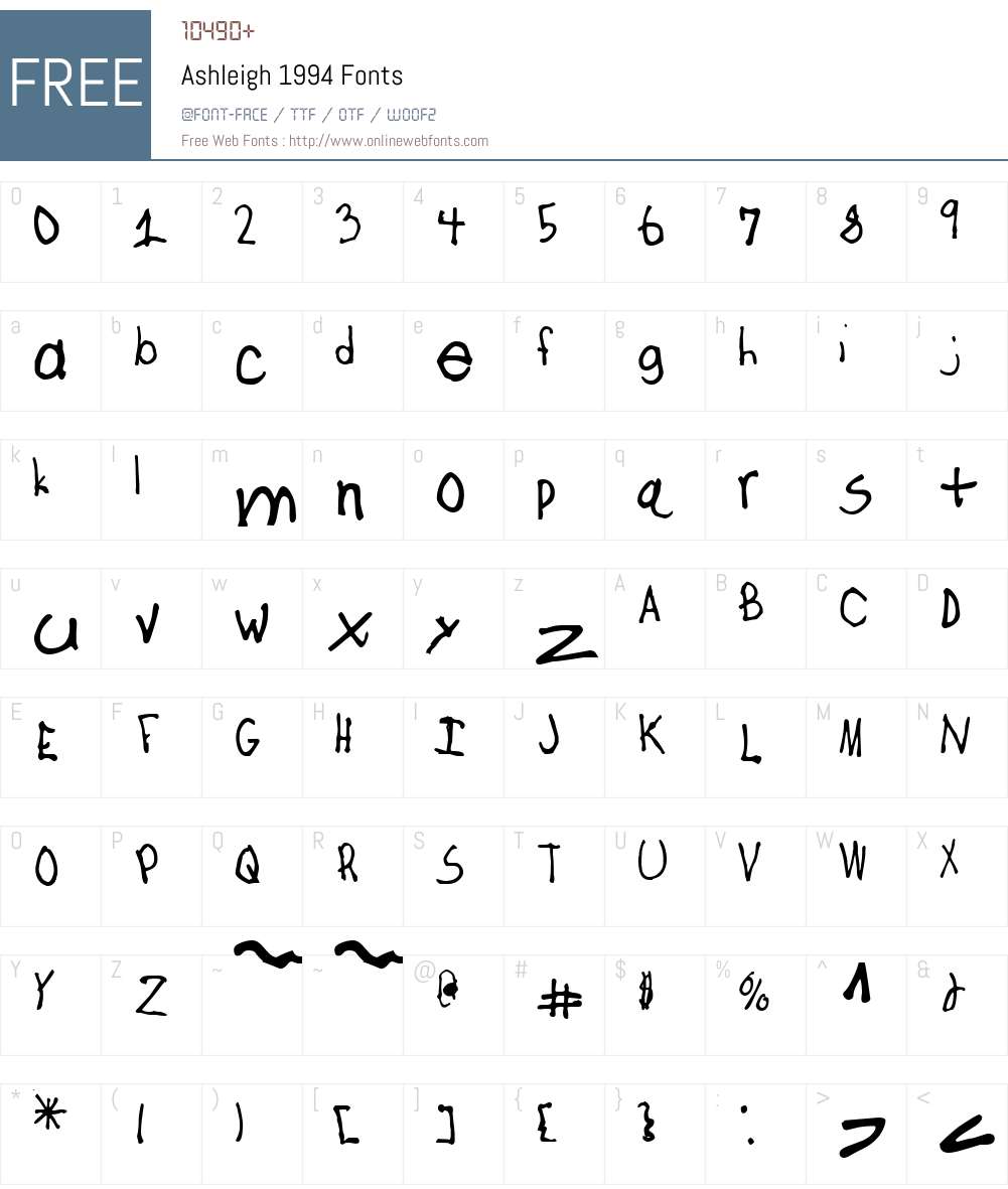 Ash94 Font Screenshots