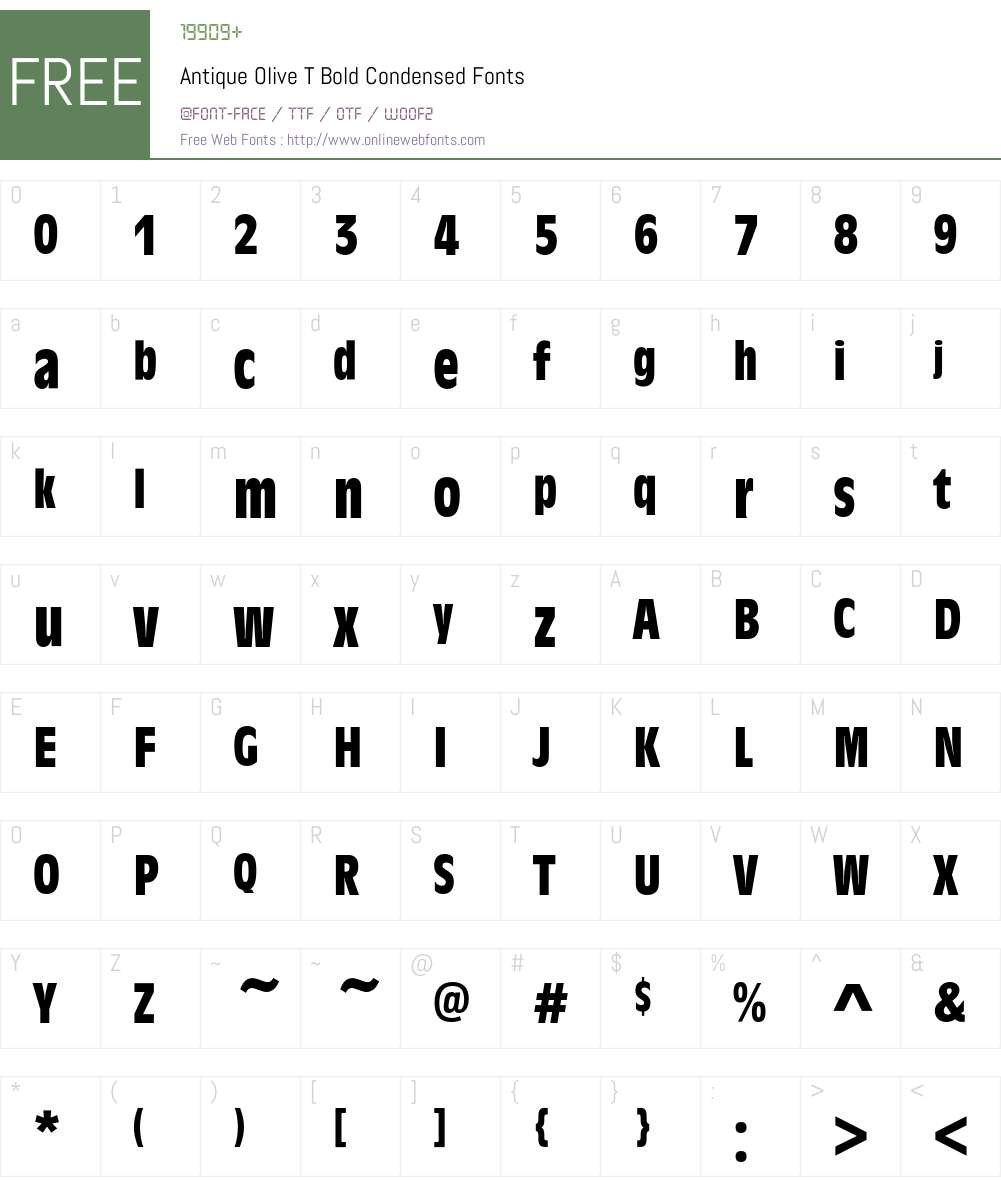 Antique Olive T Font Screenshots