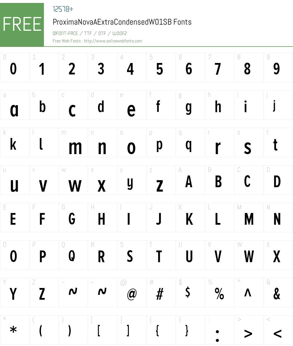 ProximaNovaAExtraCondensedW01-SB Font Screenshots