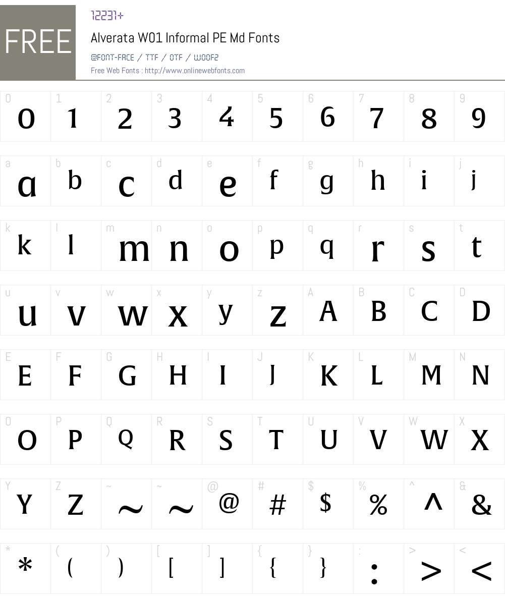 AlverataW01-InformalPEMd Font Screenshots