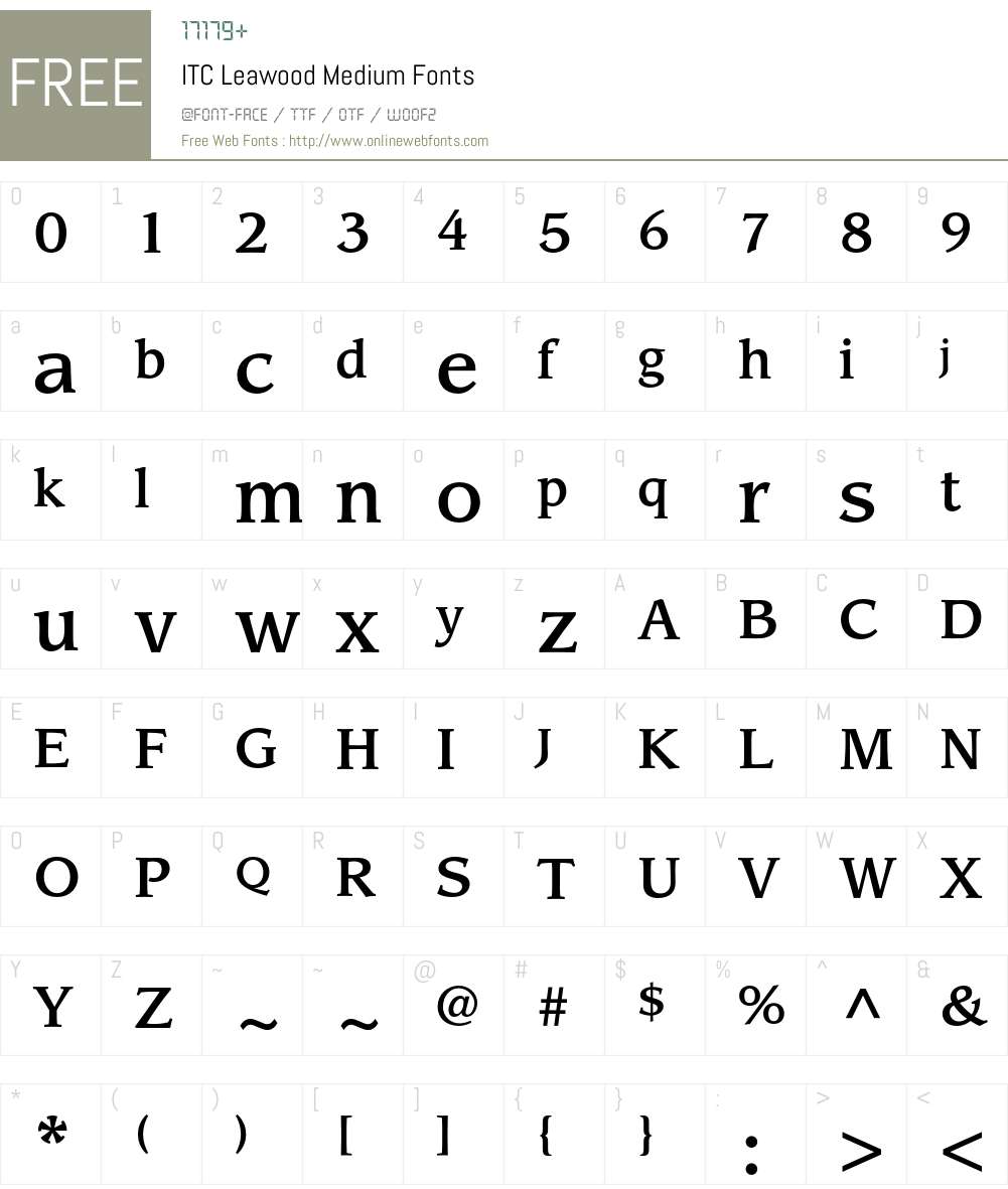 ITC Leawood Font Screenshots