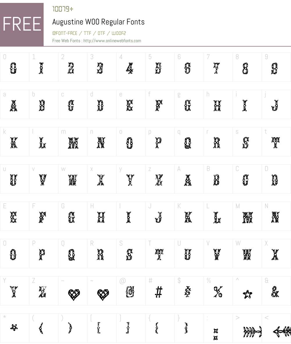 AugustineW00-Regular Font Screenshots