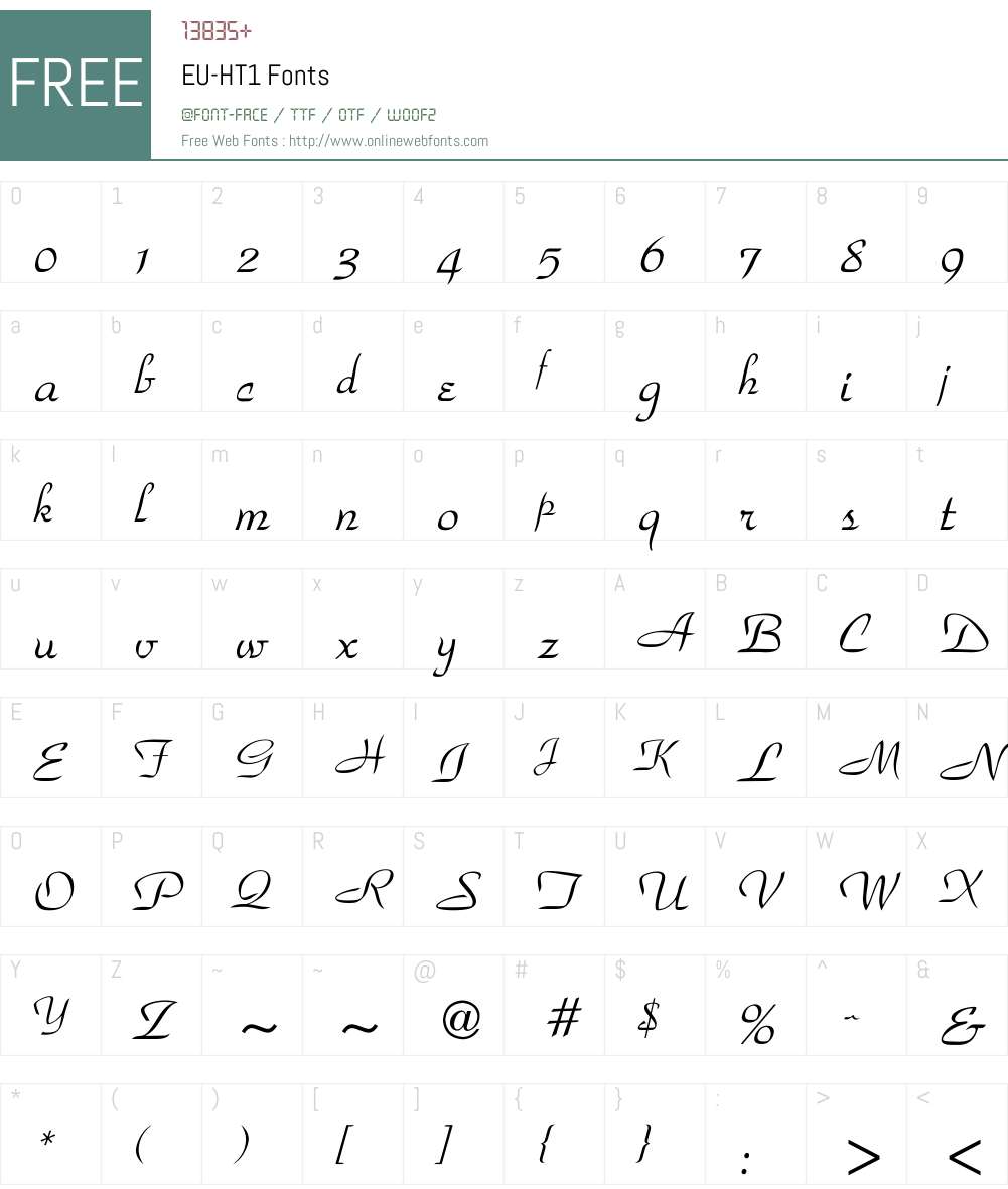 EU-HT1 Font Screenshots