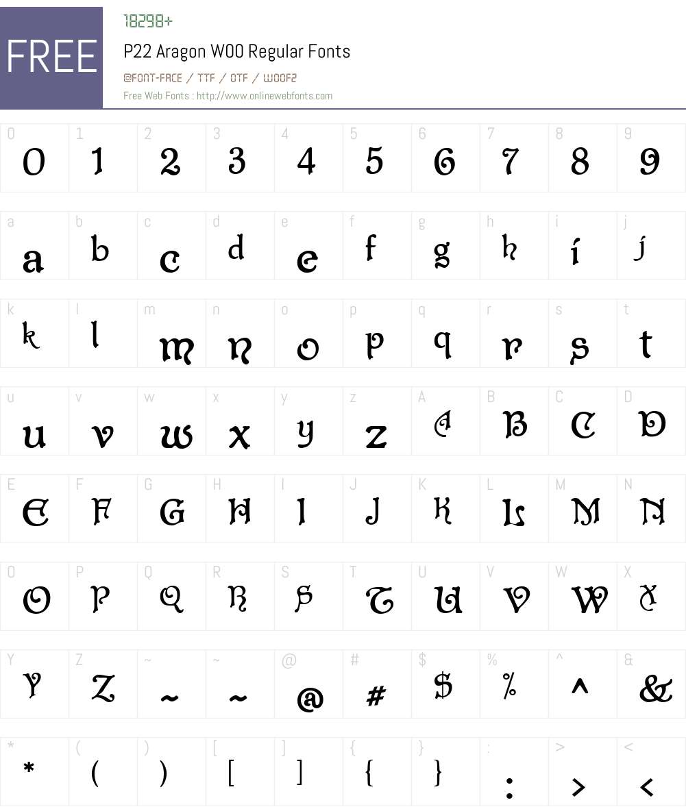 P22AragonW00-Regular Font Screenshots