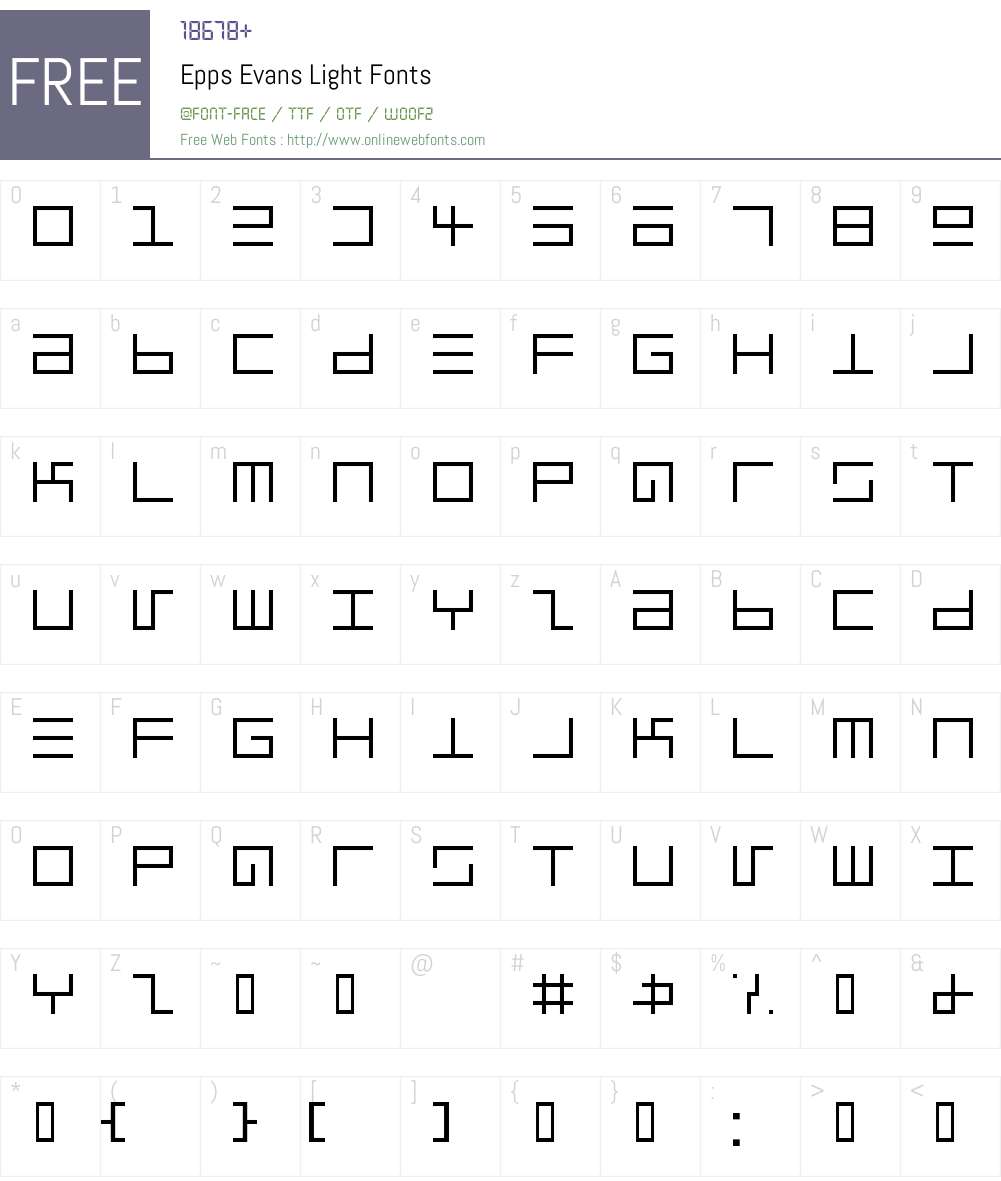 Epps Evans Light Font Screenshots