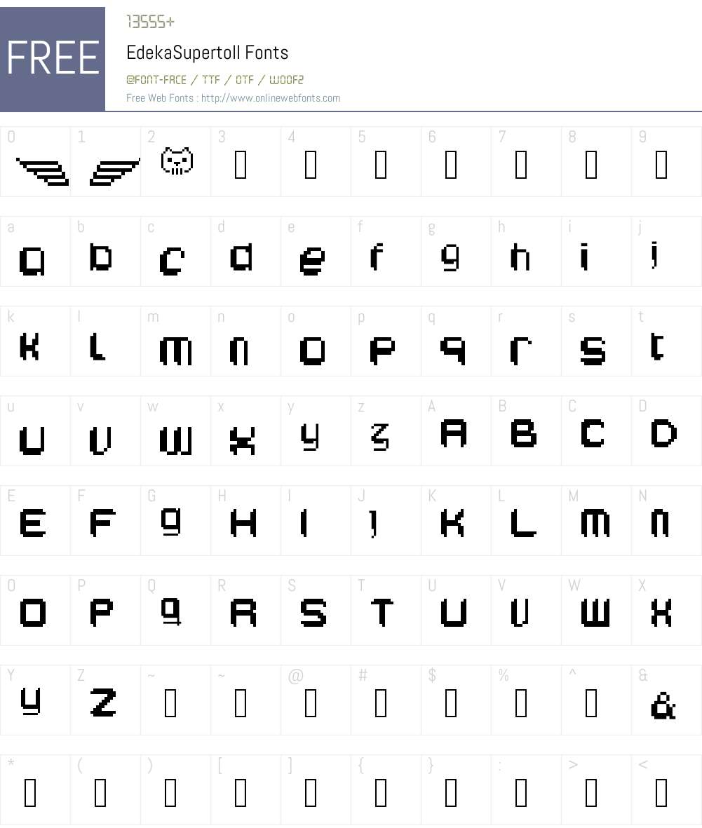 EdekaSupertoll Font Screenshots