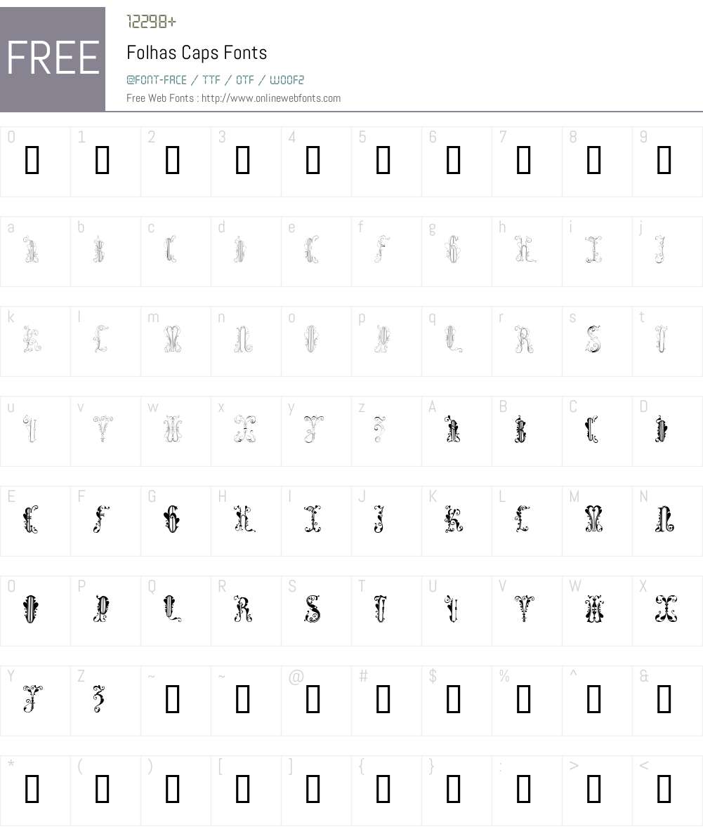 Folhas Caps Font Screenshots