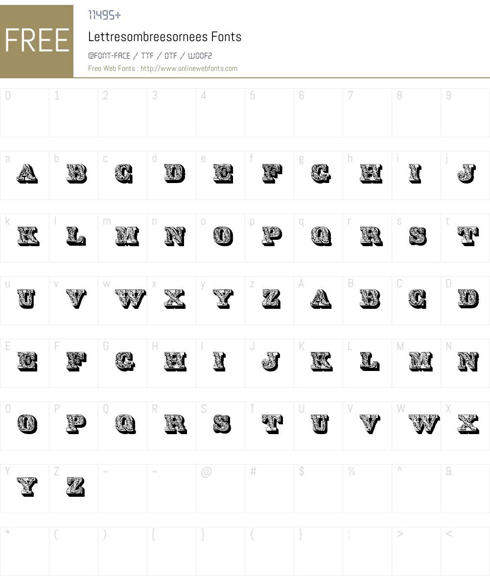 Lettres ombrees ornees Font Screenshots