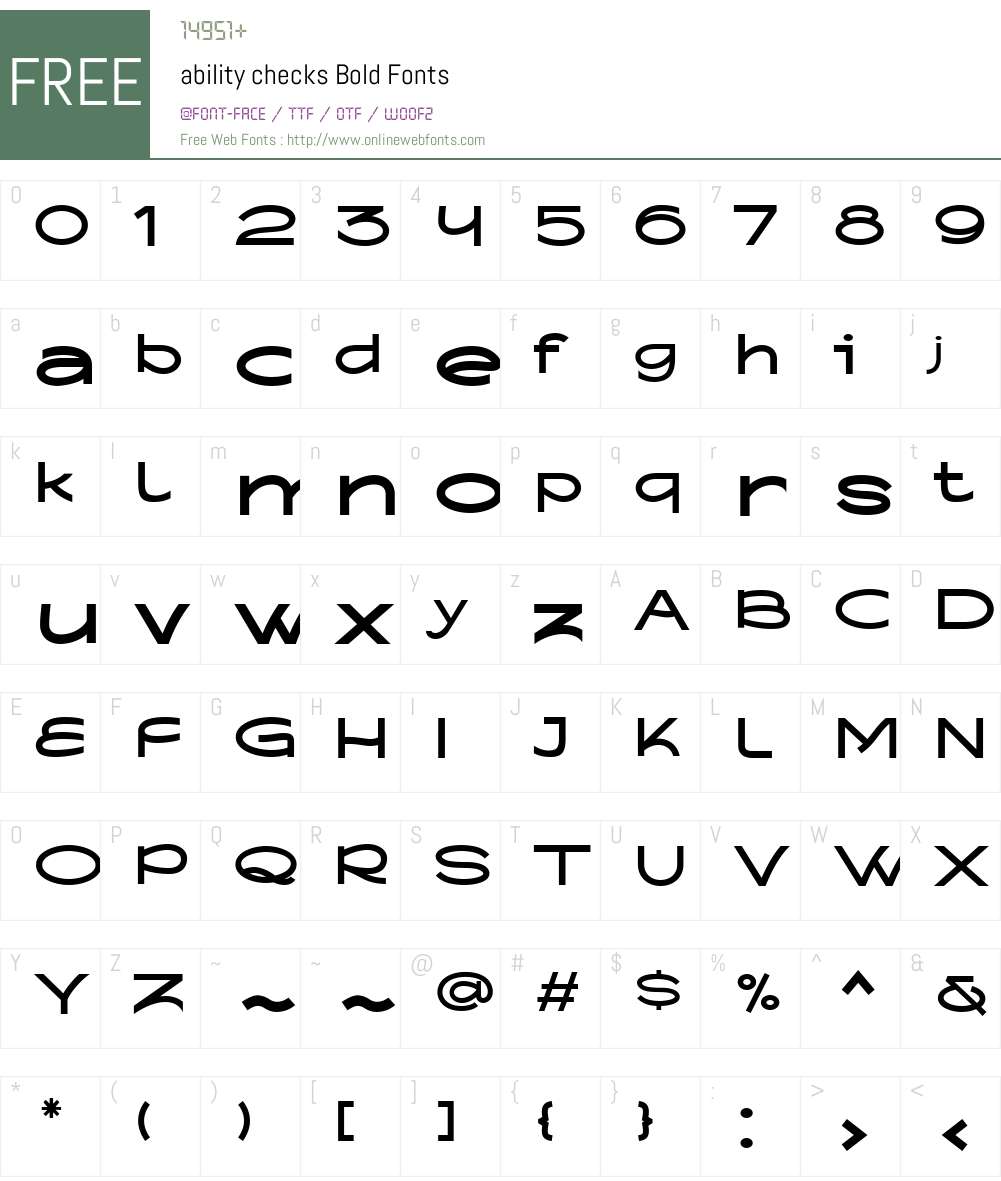 ability checks Font Screenshots
