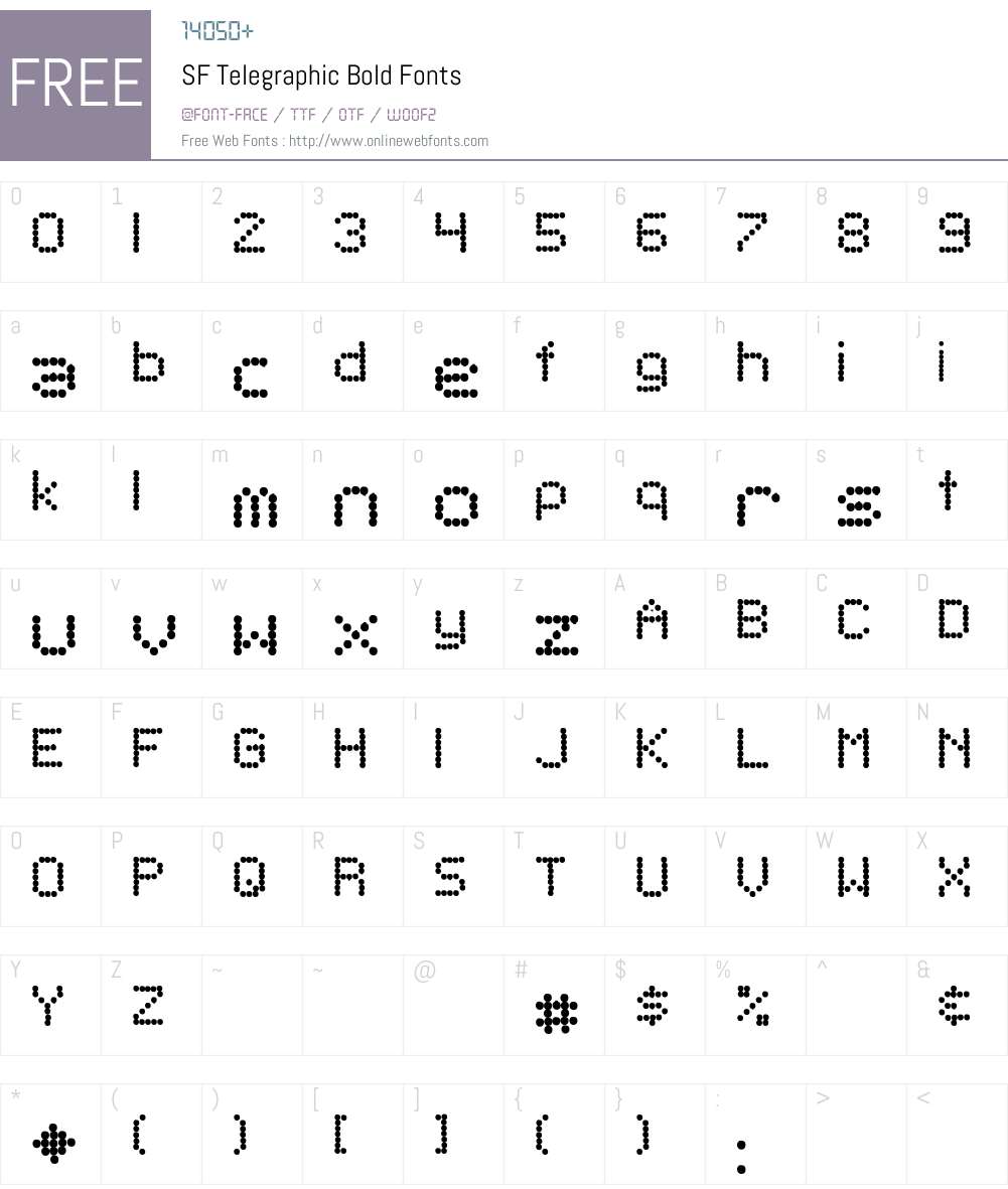 SF Telegraphic Font Screenshots