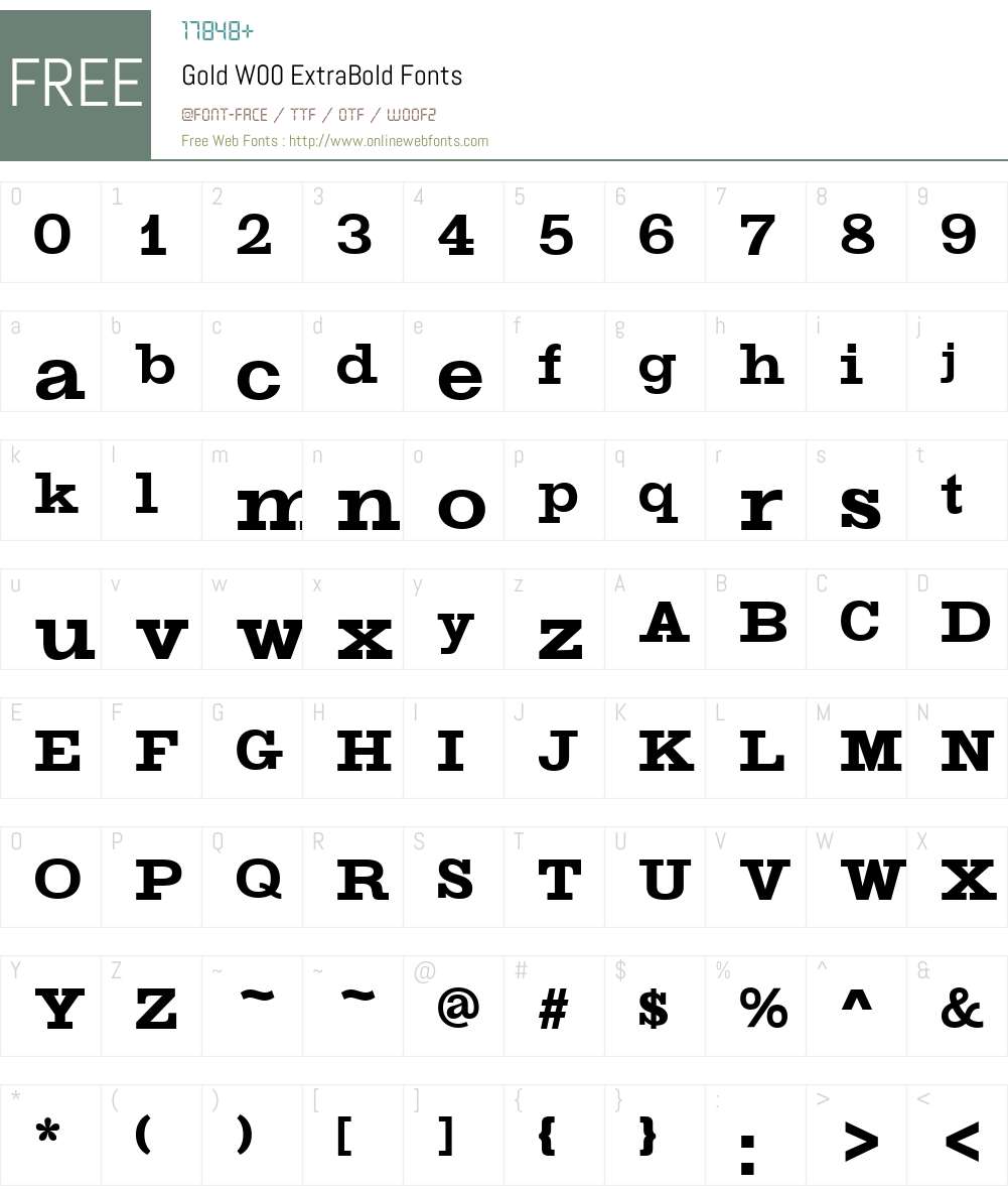 GoldW00-ExtraBold Font Screenshots