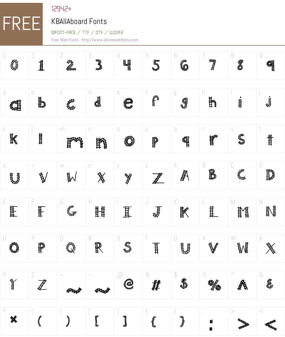 KBAllAboard Font Screenshots