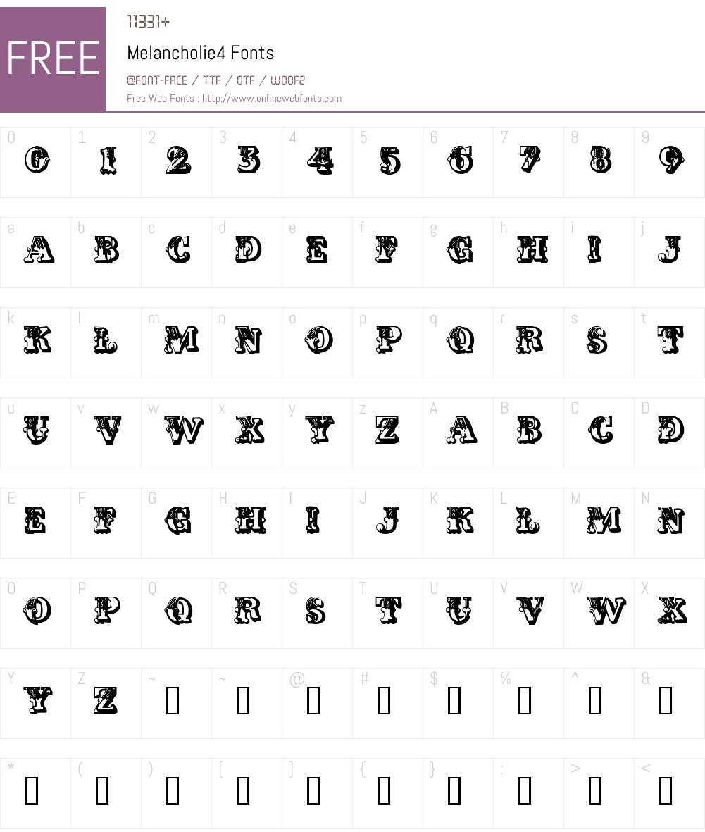 Melancholie4 Font Screenshots