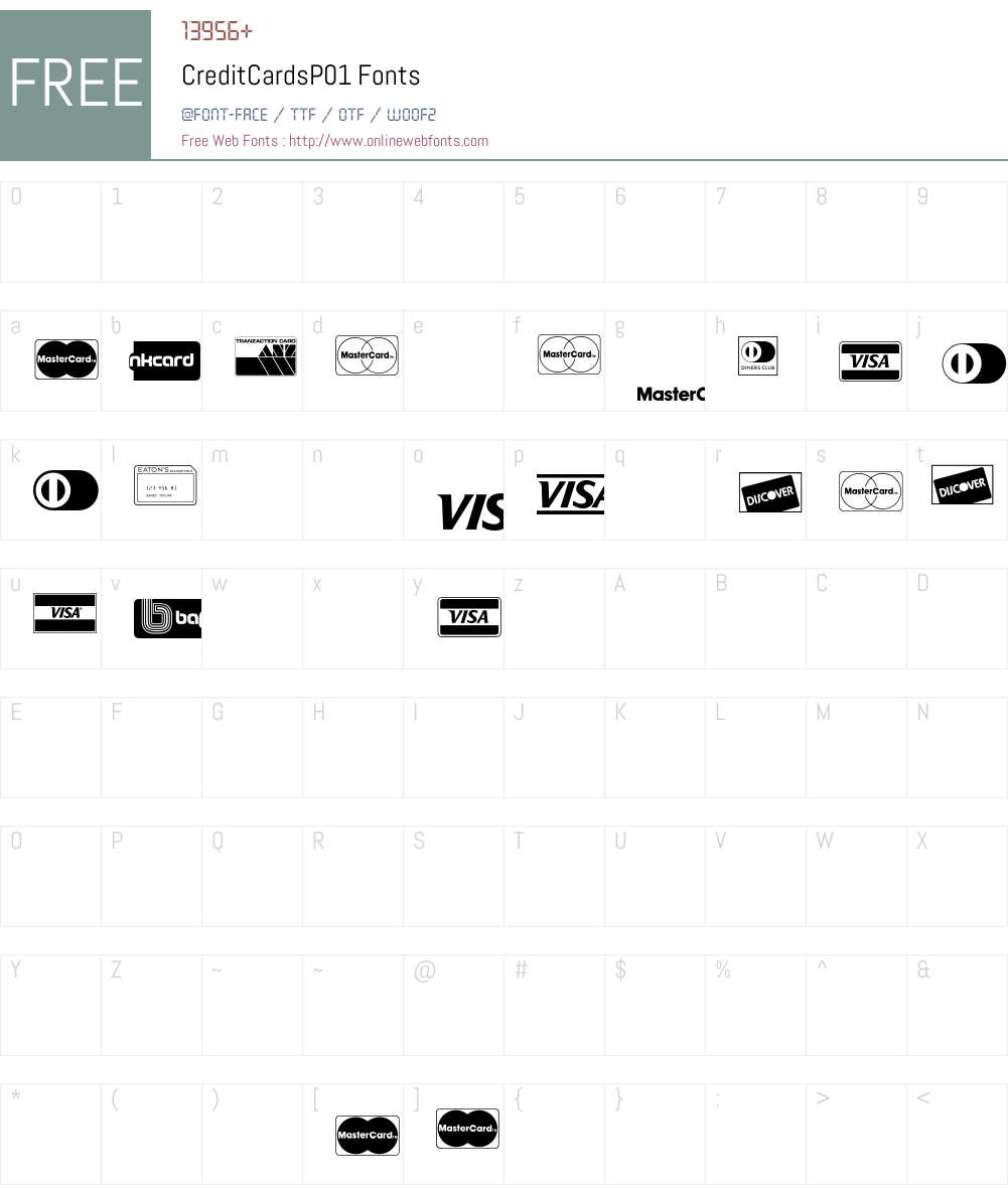 CreditCards Font Screenshots