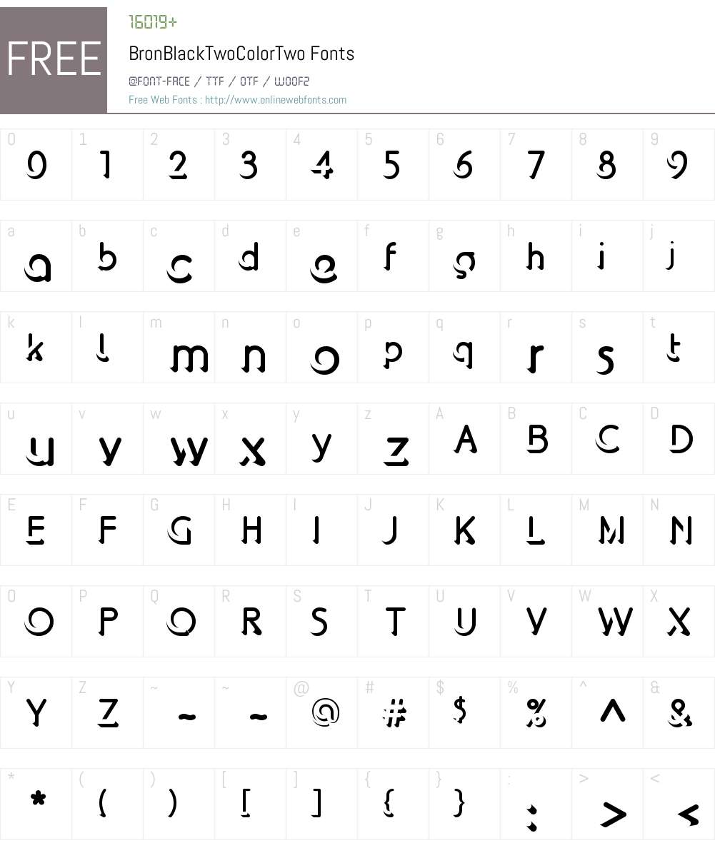 Bron Black Two Color Two Font Screenshots