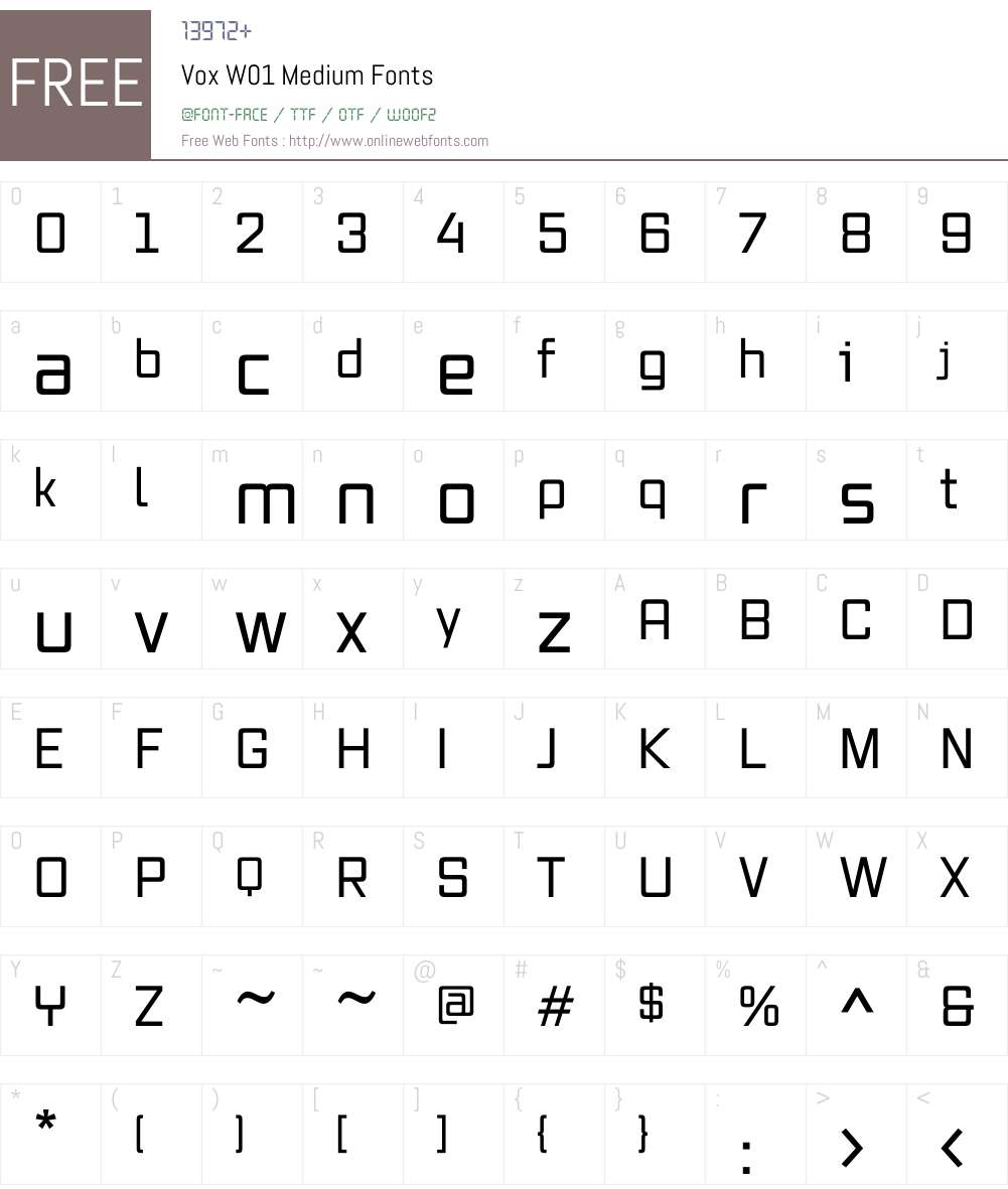 VoxW01-Medium Font Screenshots
