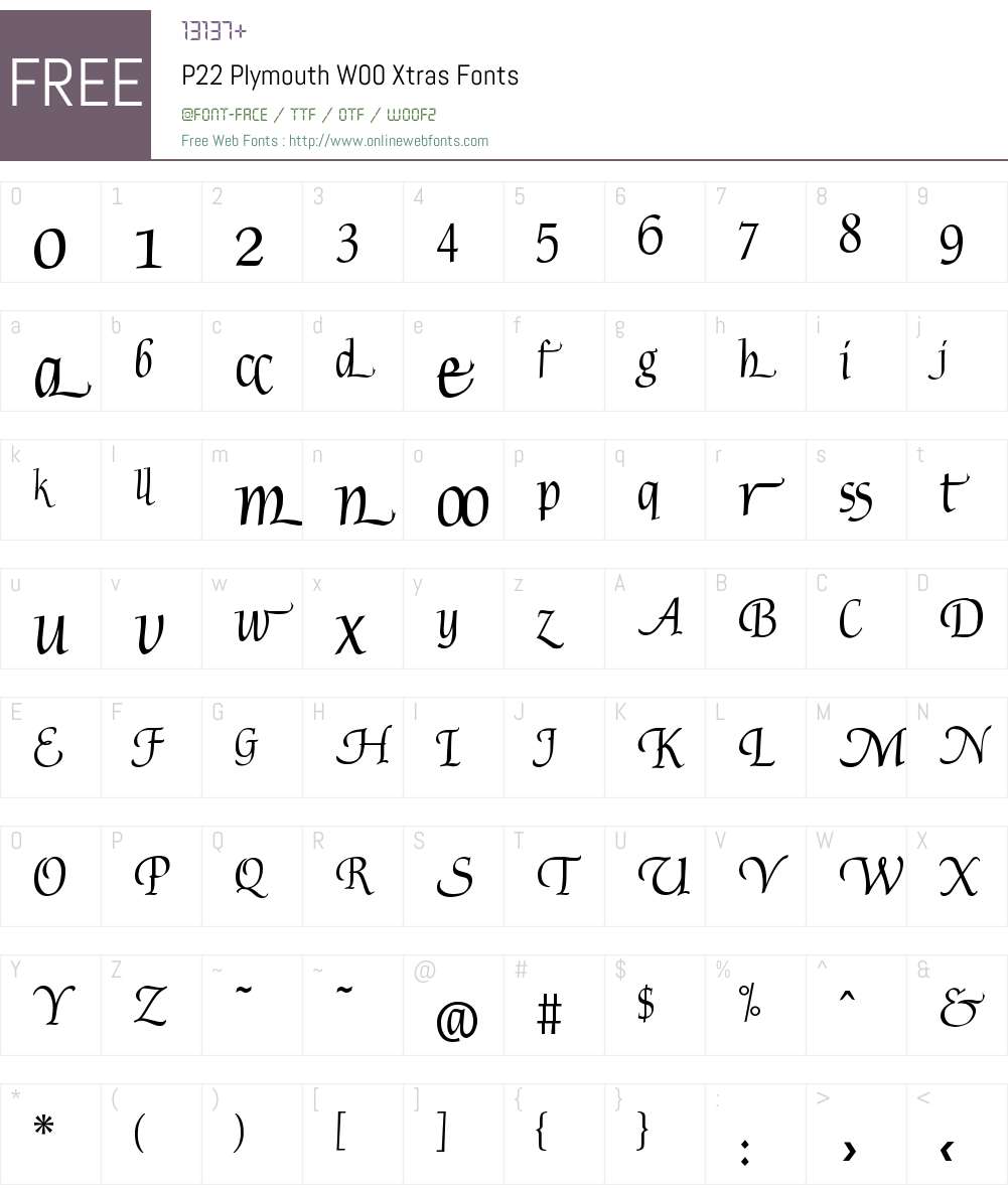 P22 Plymouth Font Screenshots